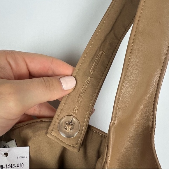 NEW Abercrombie women’s faux leather corset crop top size S brown - Picture 7 of 12